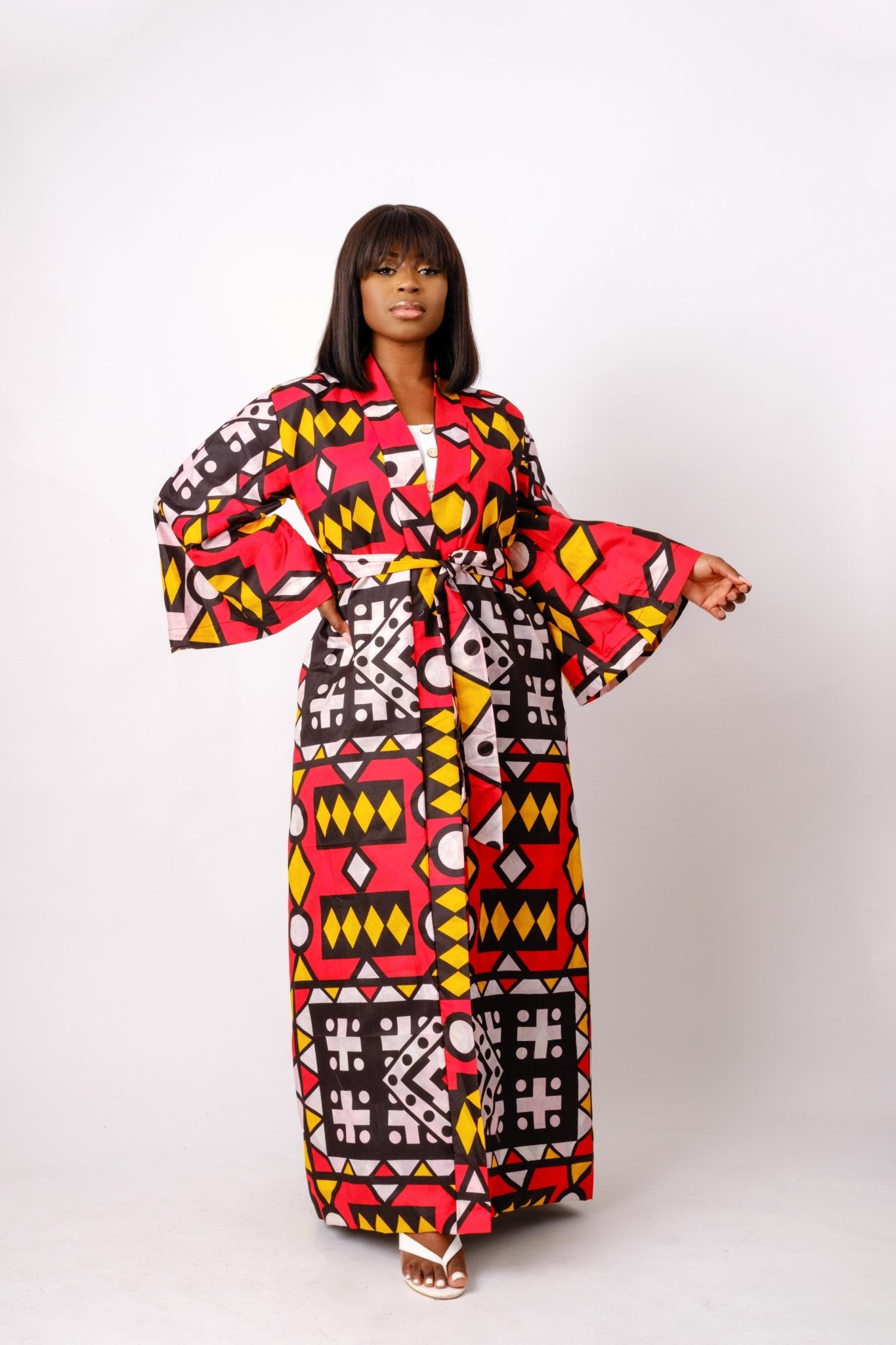 Apatampa - African Print Maxi Kimono - Zee Store