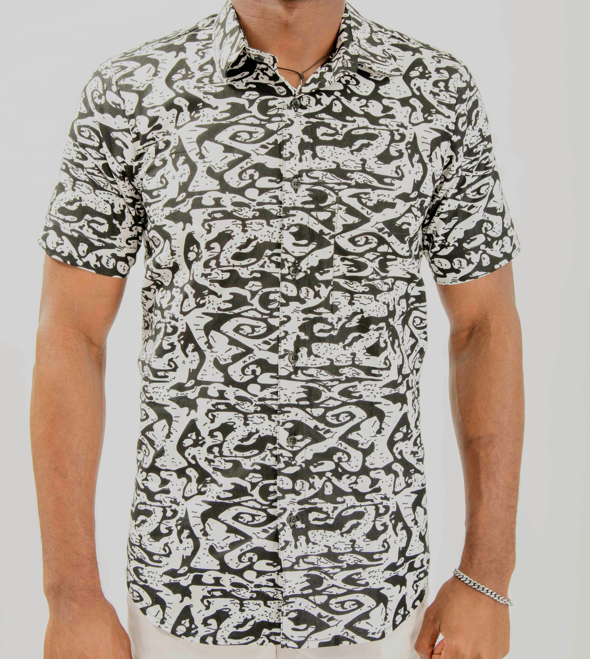 Black and White African Shirt
