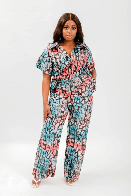Kwassa Kwassa - Adire Pants & Shirt set