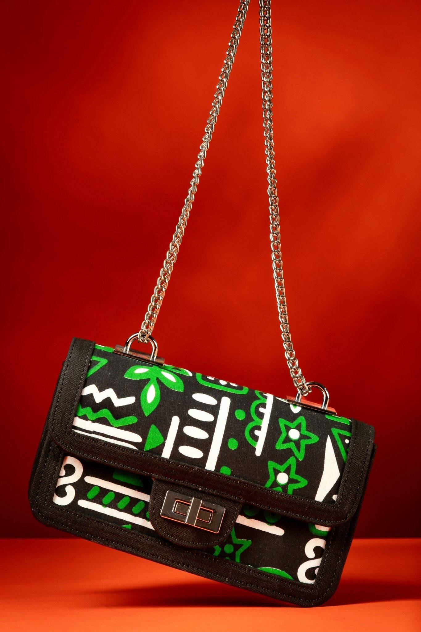 Axatse African Print Denim Handbag - Chic Luxury Style – Zee Store