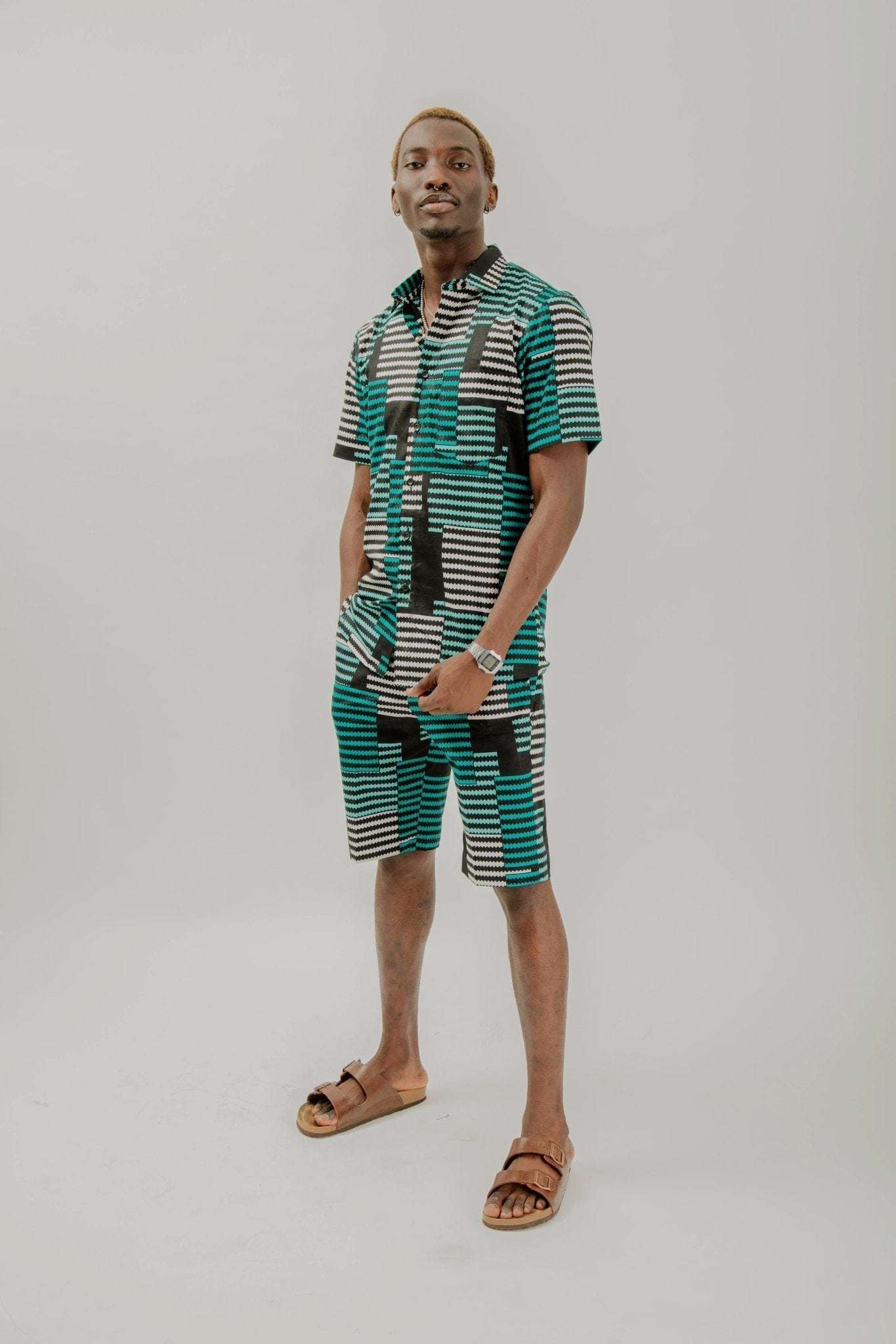 Ding Ding - African Print Shirt & Shorts set - Zee Store