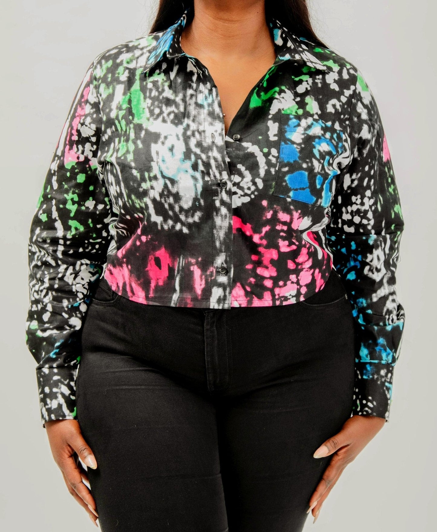Mwaga - African Print Crop Shirt - Zee Store
