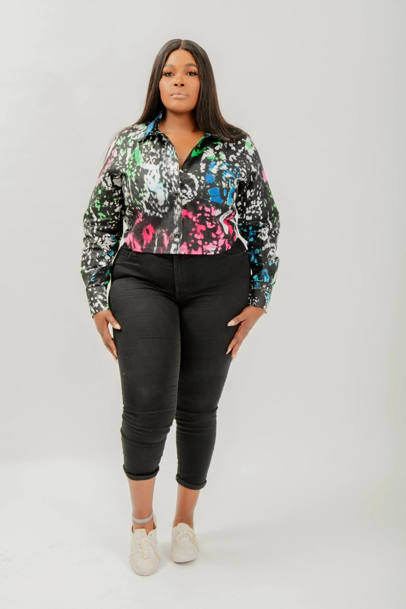 Mwaga - African Print Crop Shirt - Zee Store