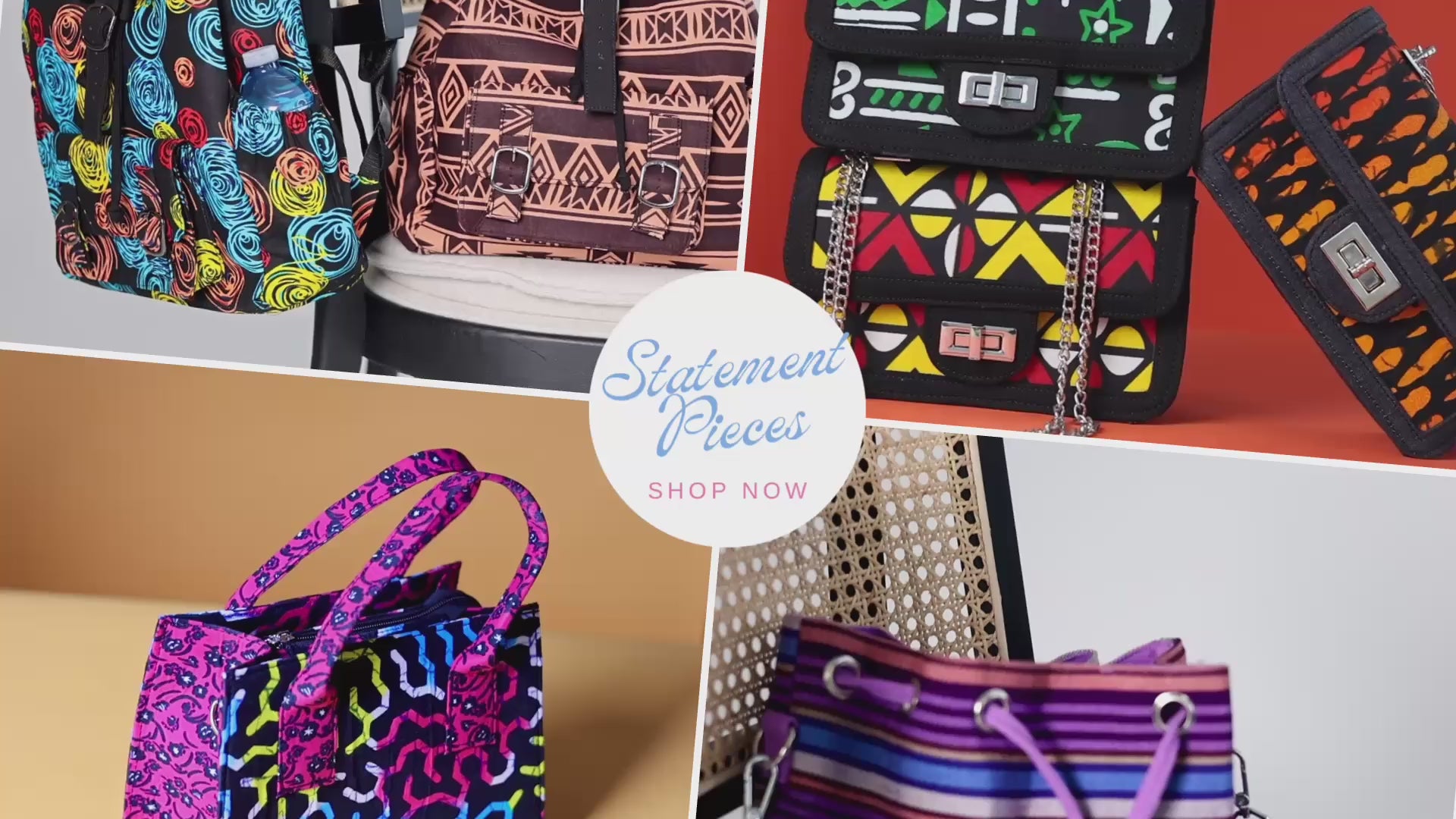 Load video: Statement bags