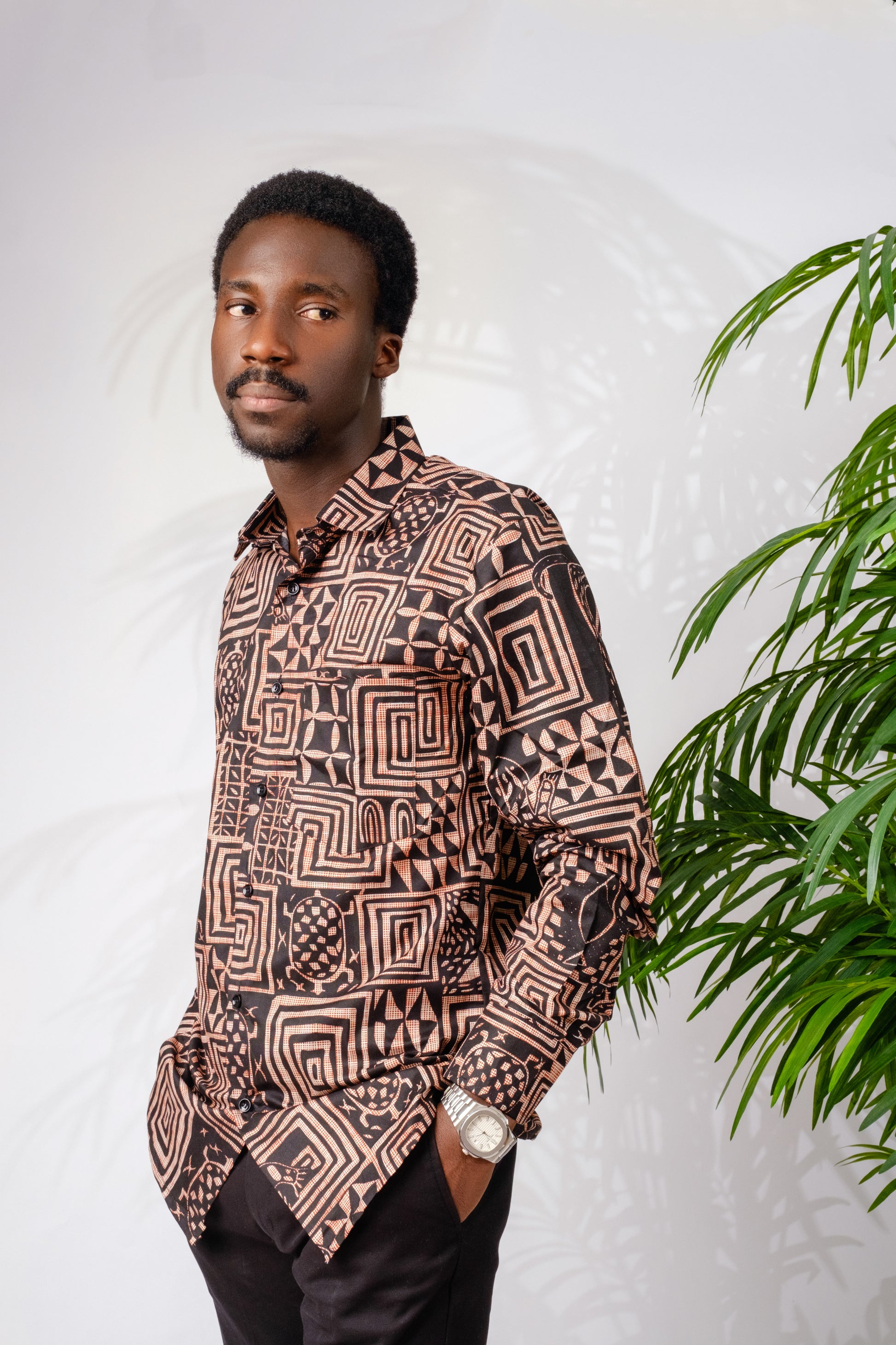 African Print Men's Shirt
