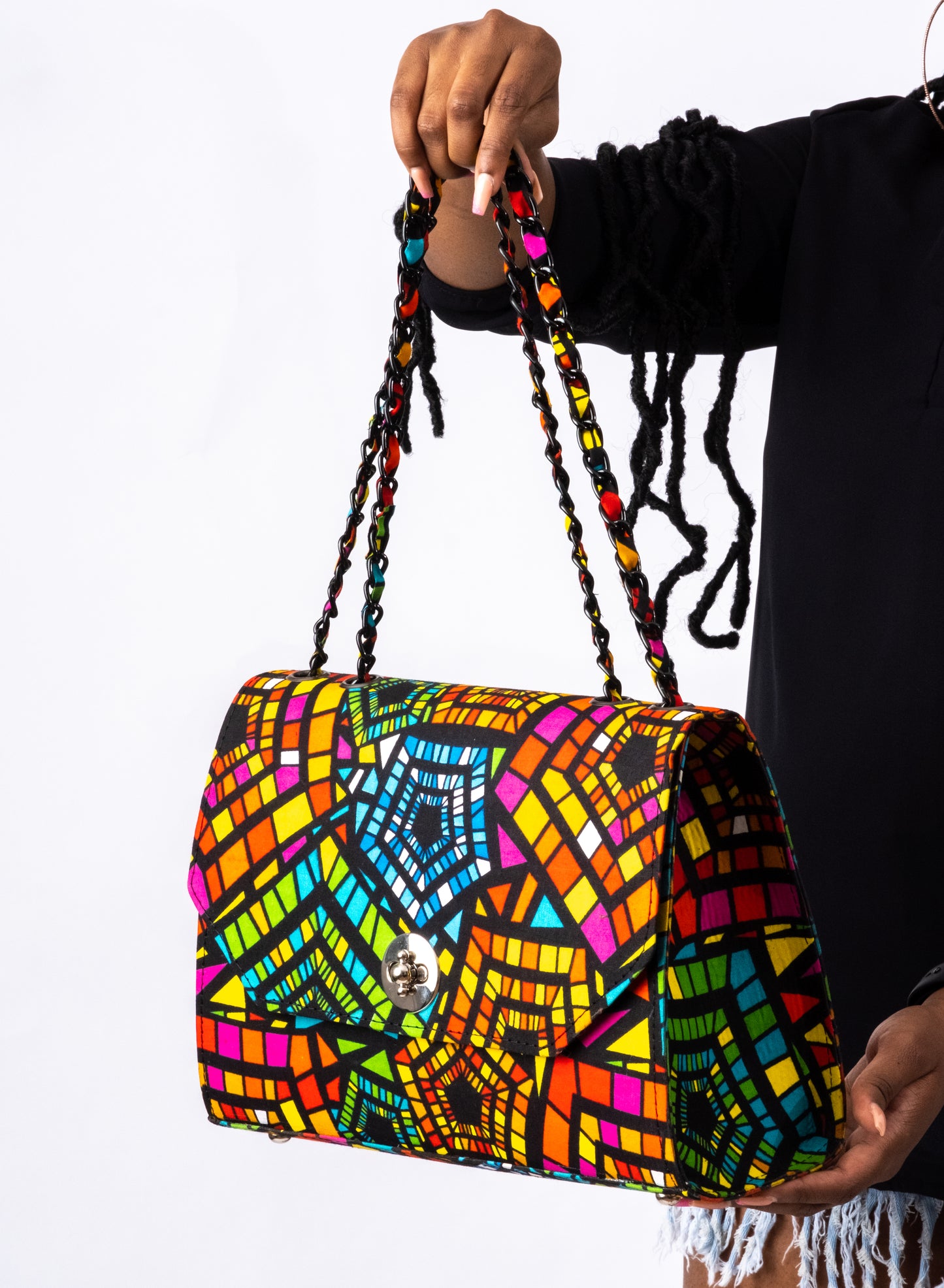 Multi-colored Trendy and eye-catching African print/ Ankara Maxi Handbag 
