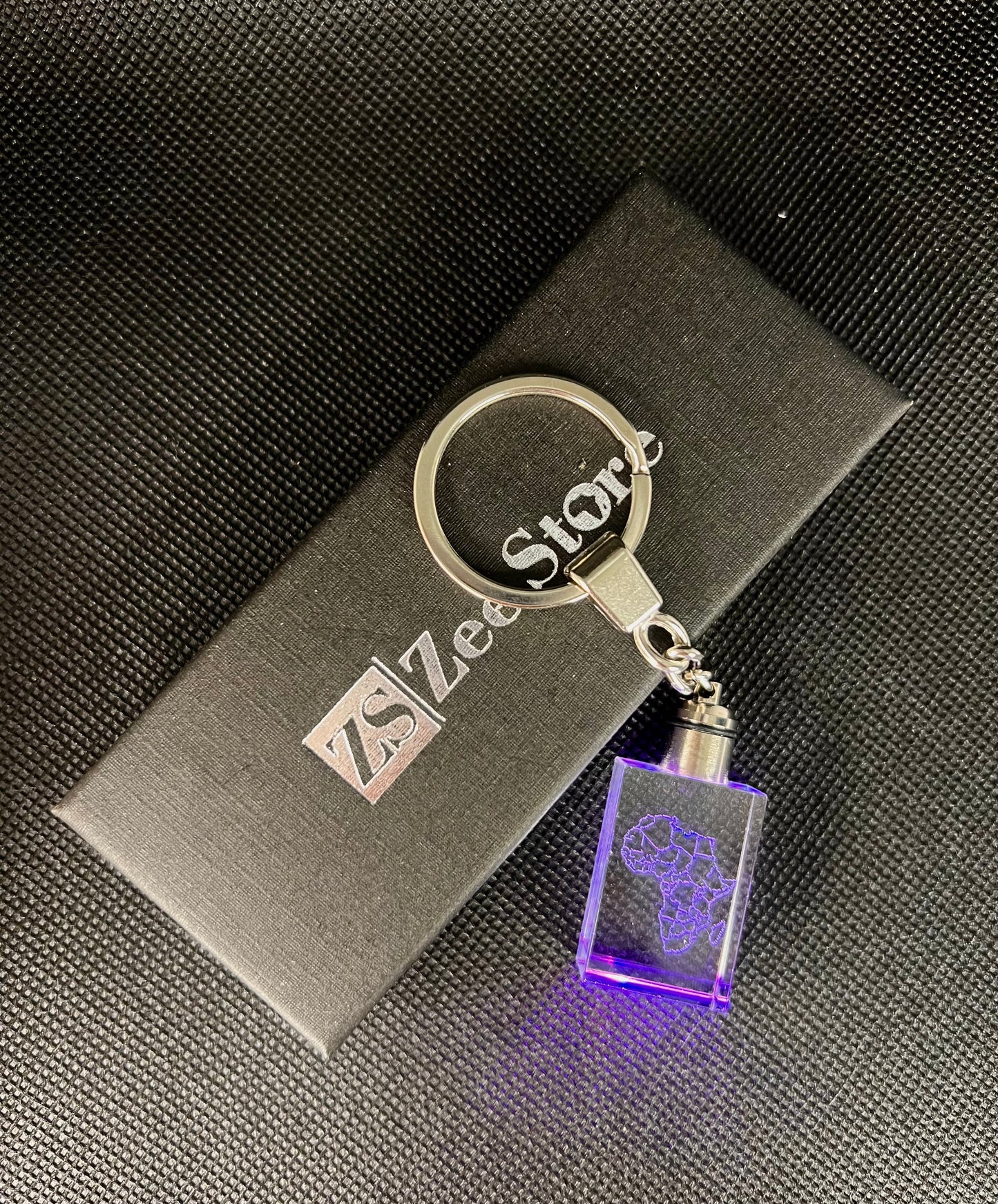 African map key chain made of  K9 crystal with LED light